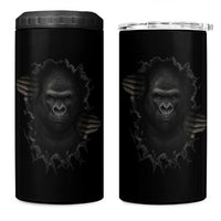 Angry Gorilla Face On Cracked Wall 4 in 1 Can Cooler Tumbler Animal Lover Gift