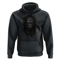 Angry Gorilla Face On Cracked Wall Hoodie Animal Lover Gift - Wonder Print Shop