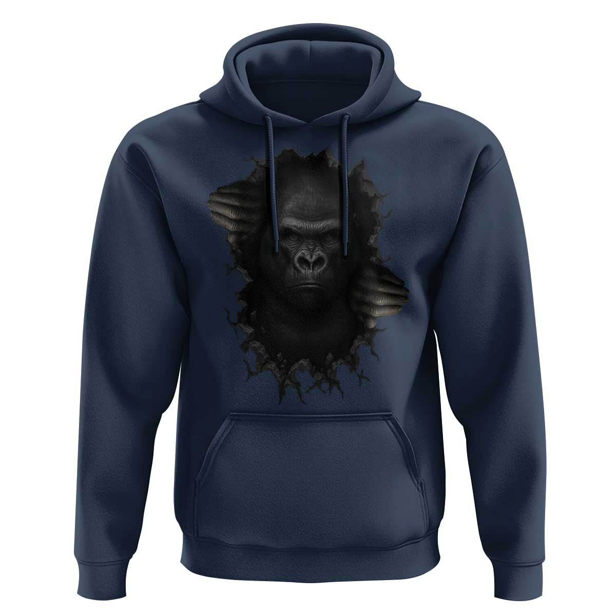 Angry Gorilla Face On Cracked Wall Hoodie Animal Lover Gift - Wonder Print Shop