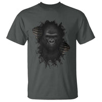 Angry Gorilla Face On Cracked Wall T Shirt Animal Lover Gift - Wonder Print Shop