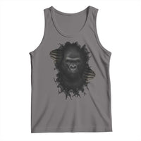 Angry Gorilla Face On Cracked Wall Tank Top Animal Lover Gift - Wonder Print Shop