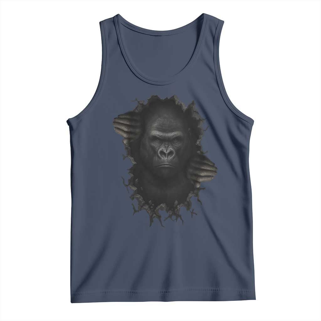 Angry Gorilla Face On Cracked Wall Tank Top Animal Lover Gift - Wonder Print Shop