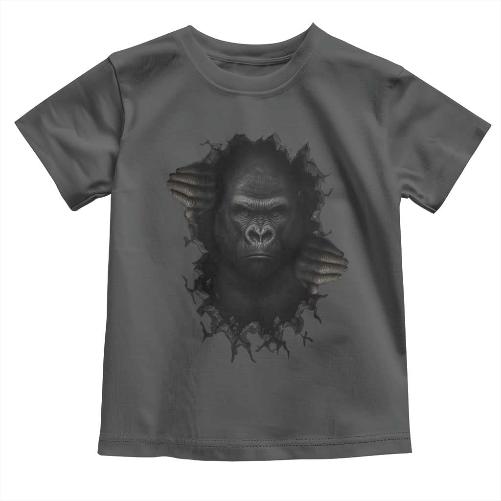 Angry Gorilla Face On Cracked Wall Toddler T Shirt Animal Lover Gift - Wonder Print Shop