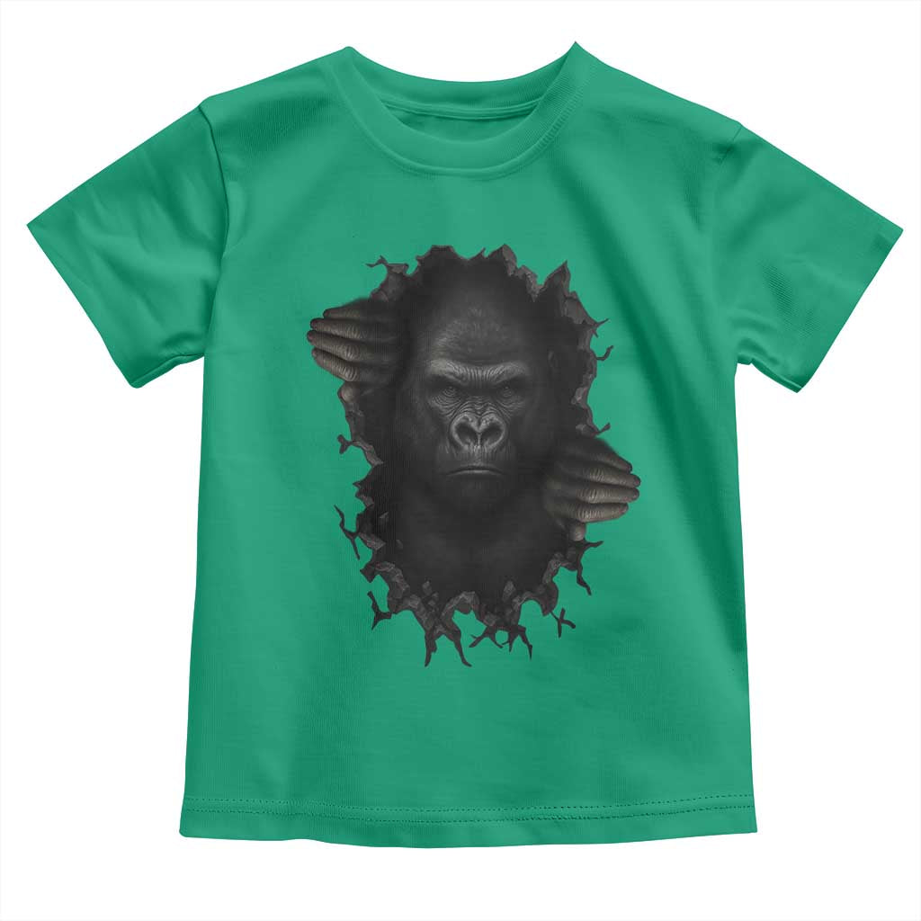 Angry Gorilla Face On Cracked Wall Toddler T Shirt Animal Lover Gift - Wonder Print Shop