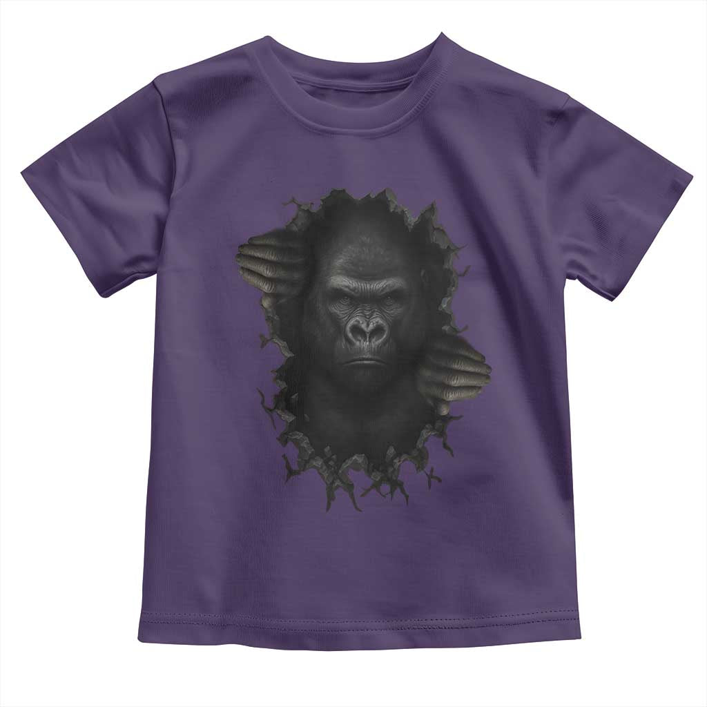 Angry Gorilla Face On Cracked Wall Toddler T Shirt Animal Lover Gift - Wonder Print Shop