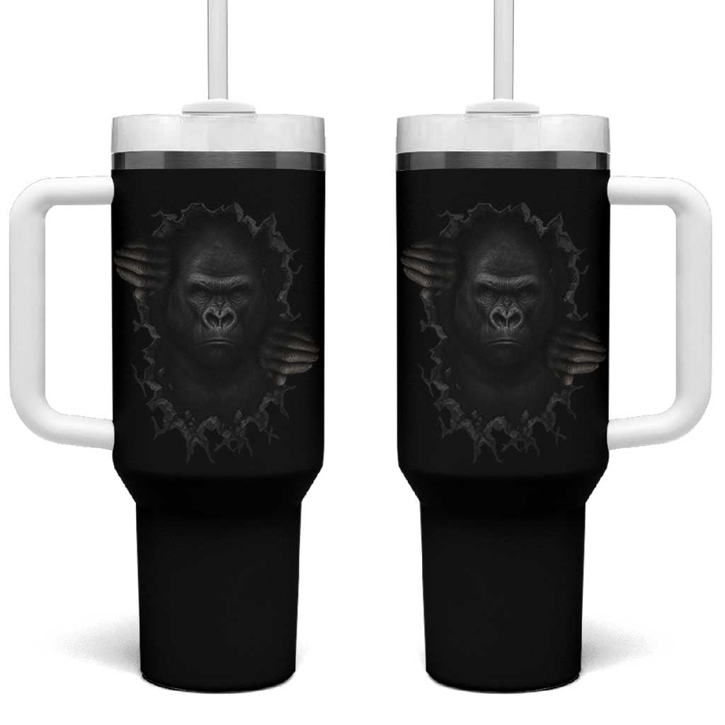 Angry Gorilla Face On Cracked Wall Tumbler With Handle Animal Lover Gift