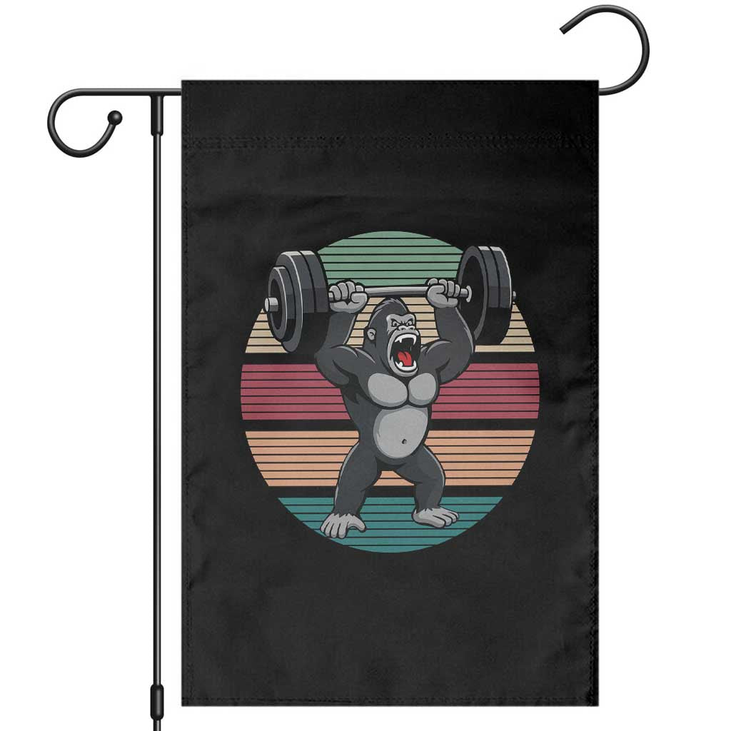 Fitness Lover Gift Garden Flag Powerlifting Gorilla Strength - Wonder Print Shop
