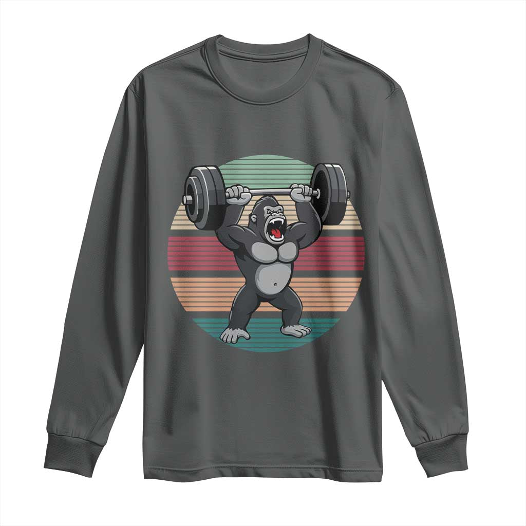 Fitness Lover Gift Long Sleeve Shirt Powerlifting Gorilla Strength - Wonder Print Shop