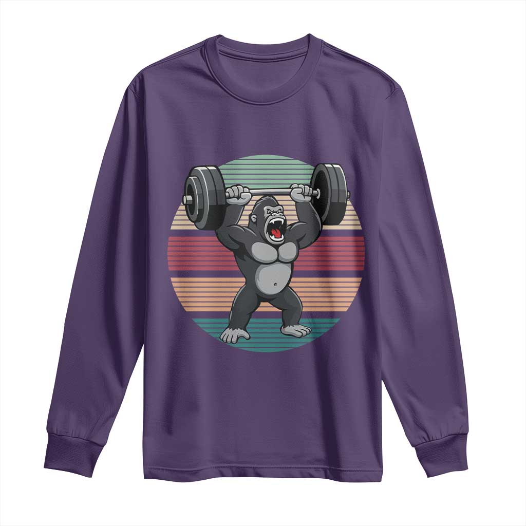Fitness Lover Gift Long Sleeve Shirt Powerlifting Gorilla Strength - Wonder Print Shop