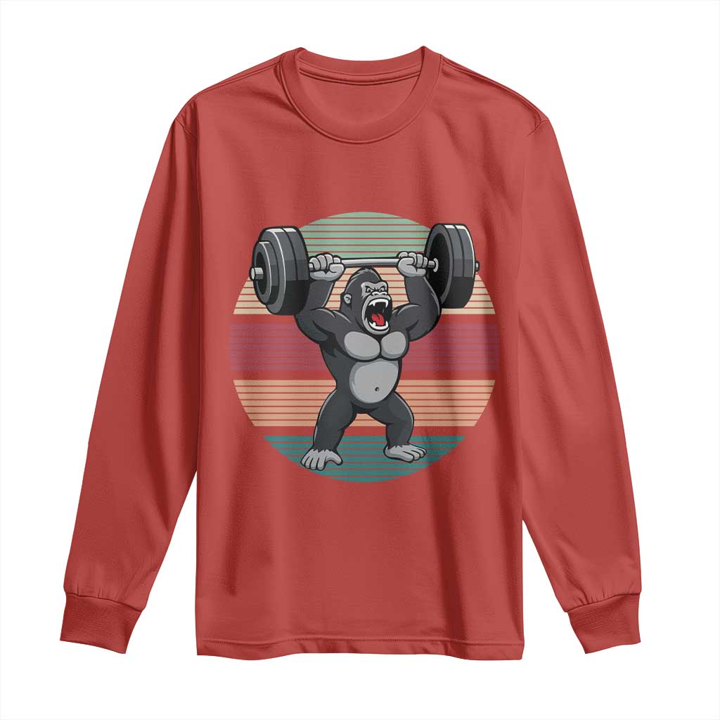 Fitness Lover Gift Long Sleeve Shirt Powerlifting Gorilla Strength - Wonder Print Shop