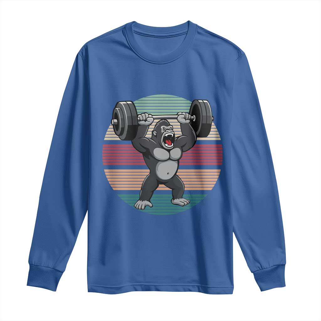 Fitness Lover Gift Long Sleeve Shirt Powerlifting Gorilla Strength - Wonder Print Shop