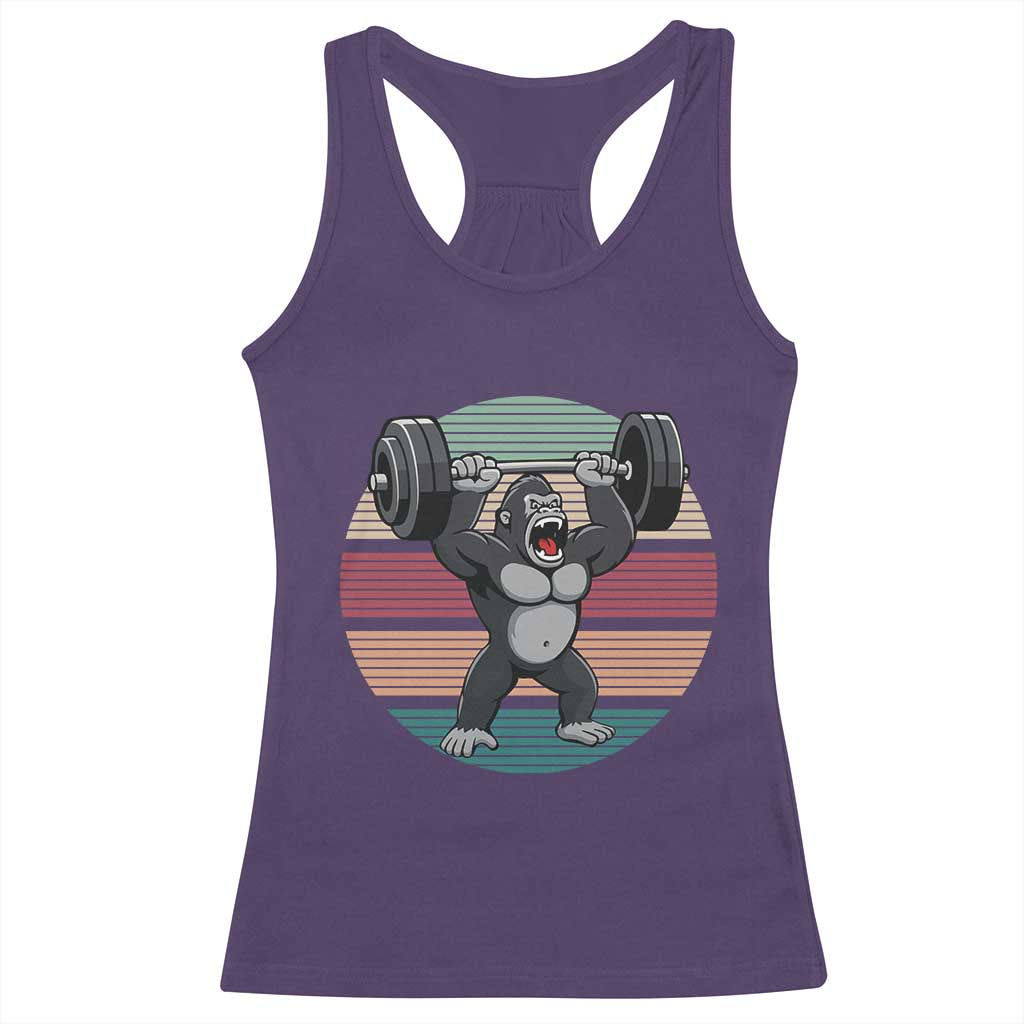 Fitness Lover Gift Racerback Tank Top Powerlifting Gorilla Strength - Wonder Print Shop