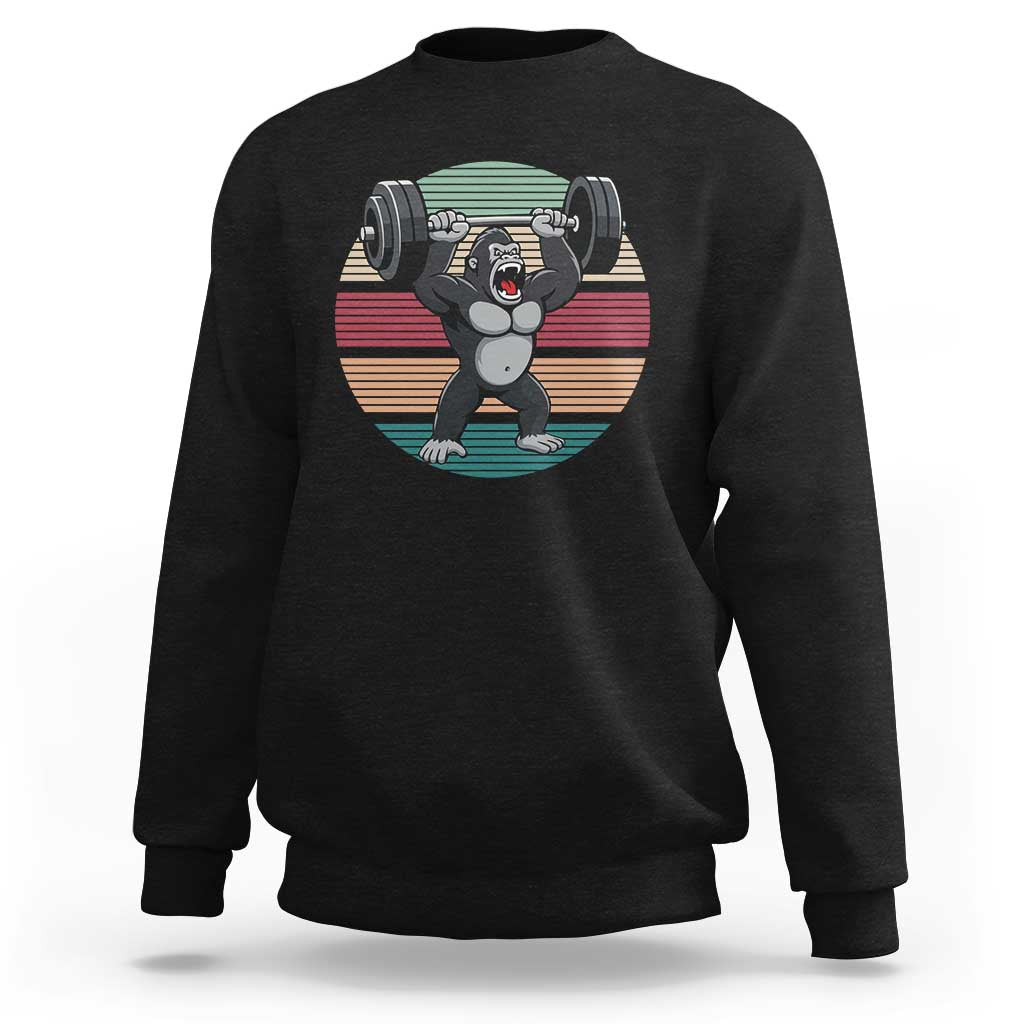 Fitness Lover Gift Sweatshirt Powerlifting Gorilla Strength - Wonder Print Shop