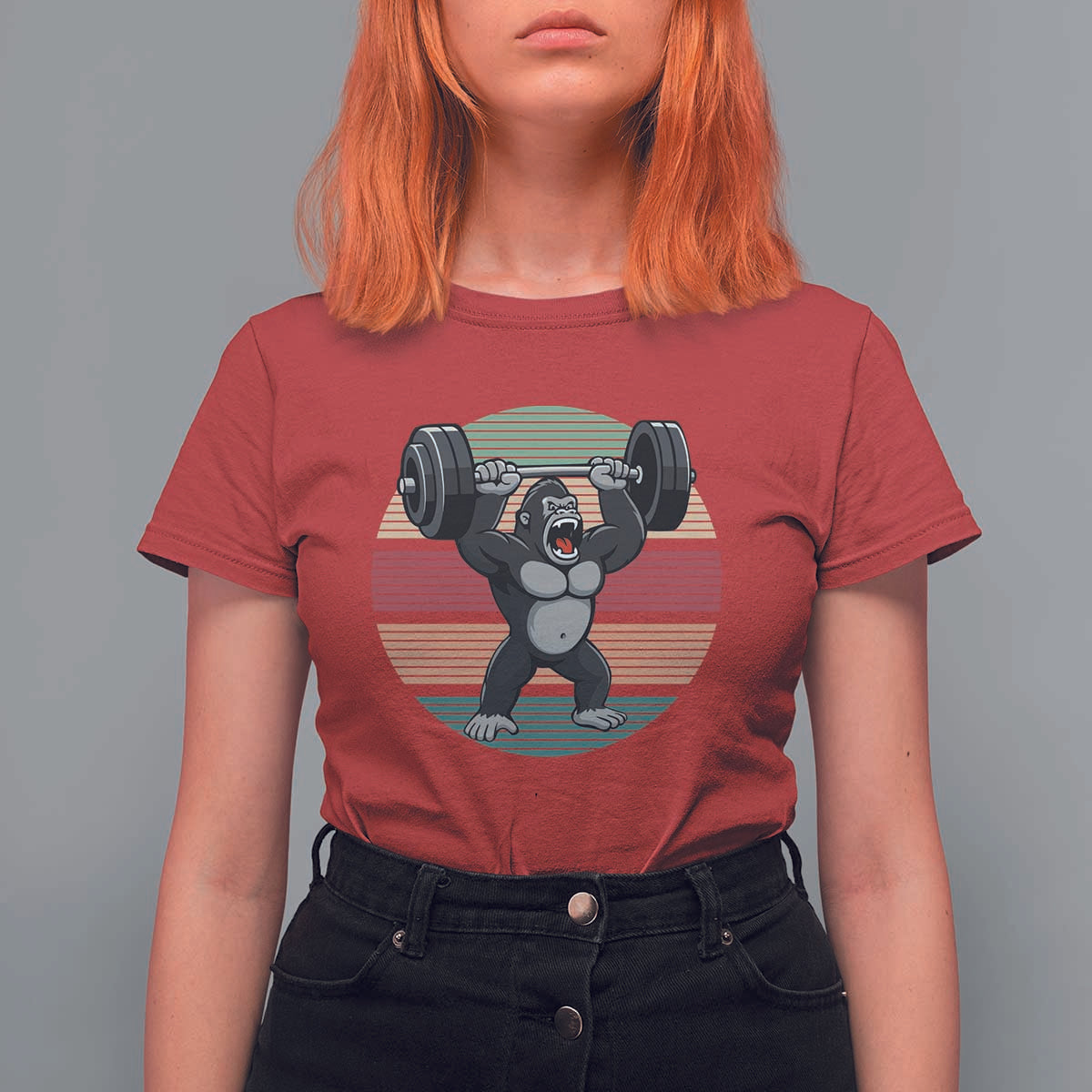 Fitness Lover Gift T Shirt For Women Powerlifting Gorilla Strength - Wonder Print Shop