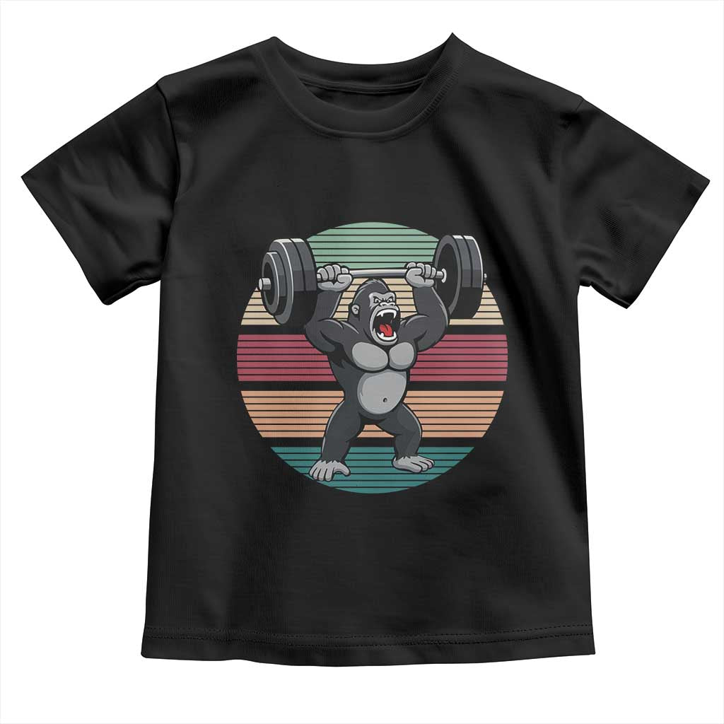 Fitness Lover Gift Toddler T Shirt Powerlifting Gorilla Strength - Wonder Print Shop