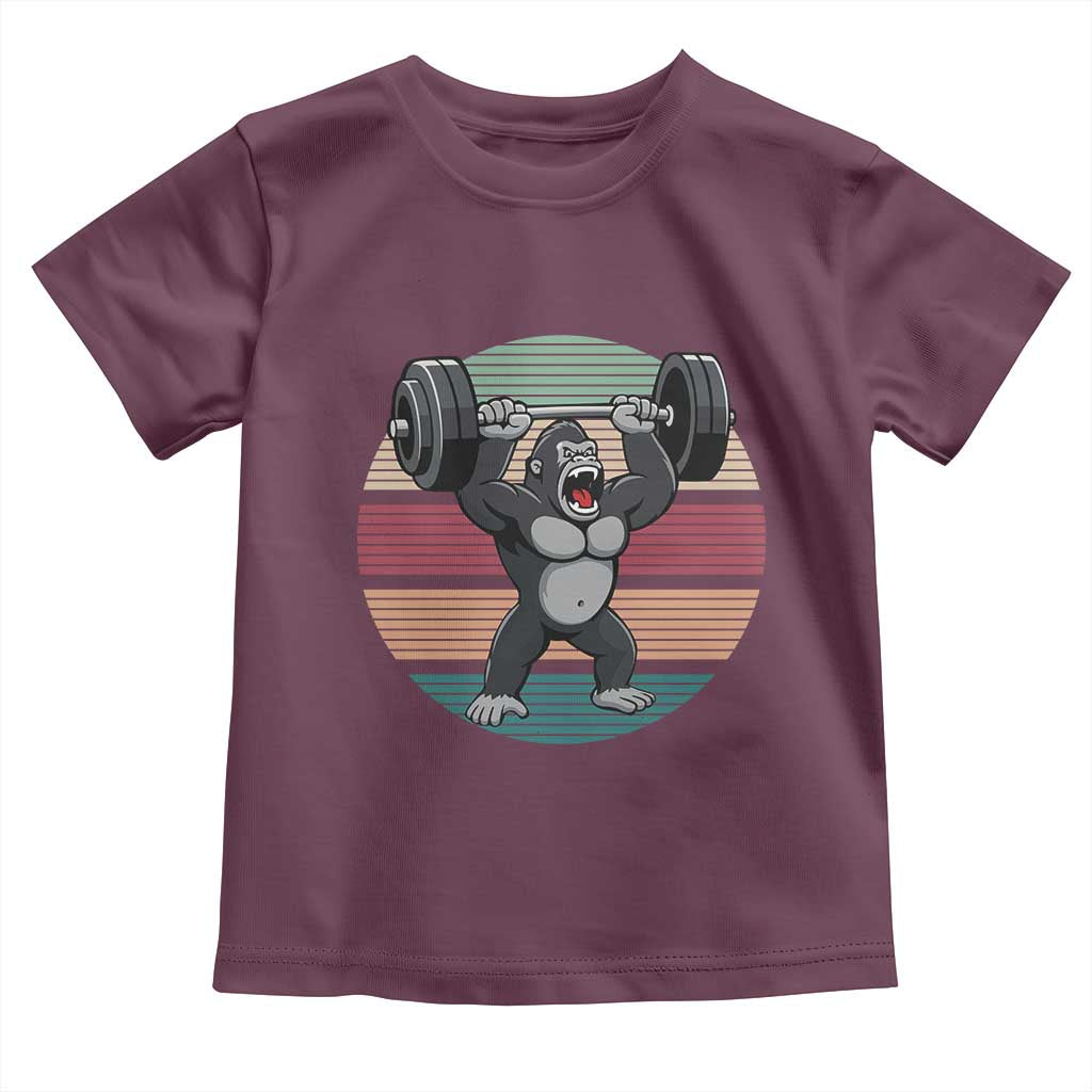 Fitness Lover Gift Toddler T Shirt Powerlifting Gorilla Strength - Wonder Print Shop