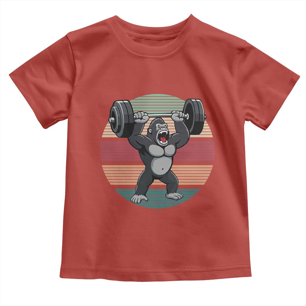 Fitness Lover Gift Toddler T Shirt Powerlifting Gorilla Strength - Wonder Print Shop