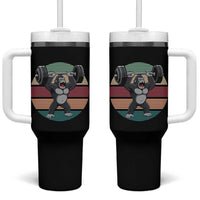 Fitness Lover Gift Tumbler With Handle Powerlifting Gorilla Strength