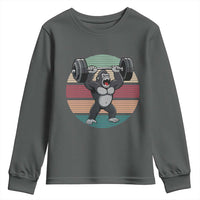 Fitness Lover Gift Youth Sweatshirt Powerlifting Gorilla Strength - Wonder Print Shop