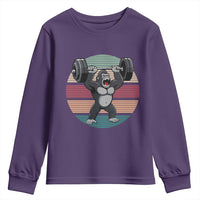 Fitness Lover Gift Youth Sweatshirt Powerlifting Gorilla Strength - Wonder Print Shop