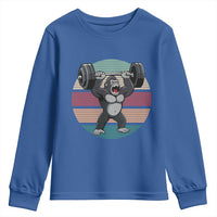 Fitness Lover Gift Youth Sweatshirt Powerlifting Gorilla Strength - Wonder Print Shop