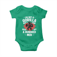 Funny Boxing Baby Onesie Not A Gorilla But I Can Beat Off A Hundred Men - Wonder Print Shop