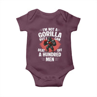 Funny Boxing Baby Onesie Not A Gorilla But I Can Beat Off A Hundred Men - Wonder Print Shop
