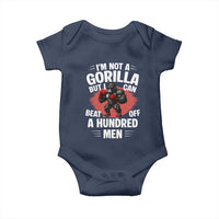 Funny Boxing Baby Onesie Not A Gorilla But I Can Beat Off A Hundred Men - Wonder Print Shop