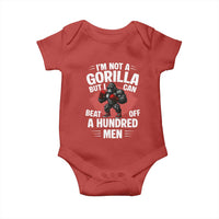 Funny Boxing Baby Onesie Not A Gorilla But I Can Beat Off A Hundred Men - Wonder Print Shop