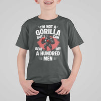Funny Boxing T Shirt For Kid Not A Gorilla But I Can Beat Off A Hundred Men - Wonder Print Shop