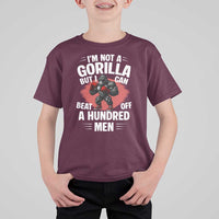 Funny Boxing T Shirt For Kid Not A Gorilla But I Can Beat Off A Hundred Men - Wonder Print Shop