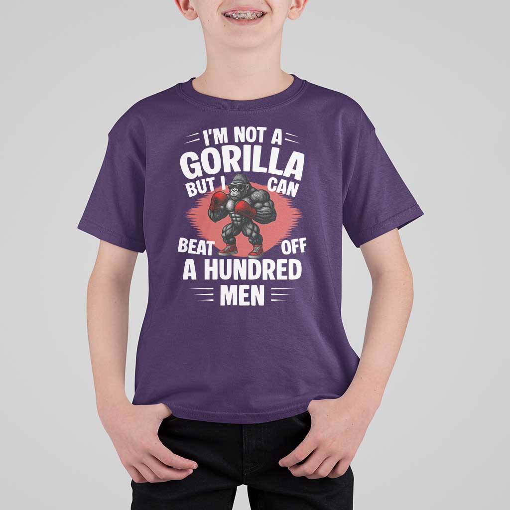 Funny Boxing T Shirt For Kid Not A Gorilla But I Can Beat Off A Hundred Men - Wonder Print Shop