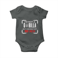Funny Gorilla Humor Baby Onesie Not A Gorilla But I Can Beat Off A Hundred Men - Wonder Print Shop