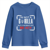 Funny Gorilla Humor Youth Sweatshirt Not A Gorilla But I Can Beat Off A Hundred Men - Wonder Print Shop