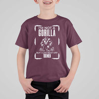 Funny Sarcastic T Shirt For Kid Not A Gorilla But I Can Beat Off A Hundred Men - Wonder Print Shop