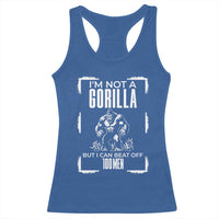 Funny Sarcastic Racerback Tank Top Not A Gorilla But I Can Beat Off A Hundred Men - Wonder Print Shop