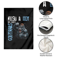 Just A Boy Who Loves Gorillas Garden Flag Gorilla Lover Gift - Wonder Print Shop