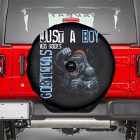 Just A Boy Who Loves Gorillas Spare Tire Cover Gorilla Lover Gift - Wonder Print Shop