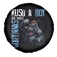 Just A Boy Who Loves Gorillas Spare Tire Cover Gorilla Lover Gift - Wonder Print Shop