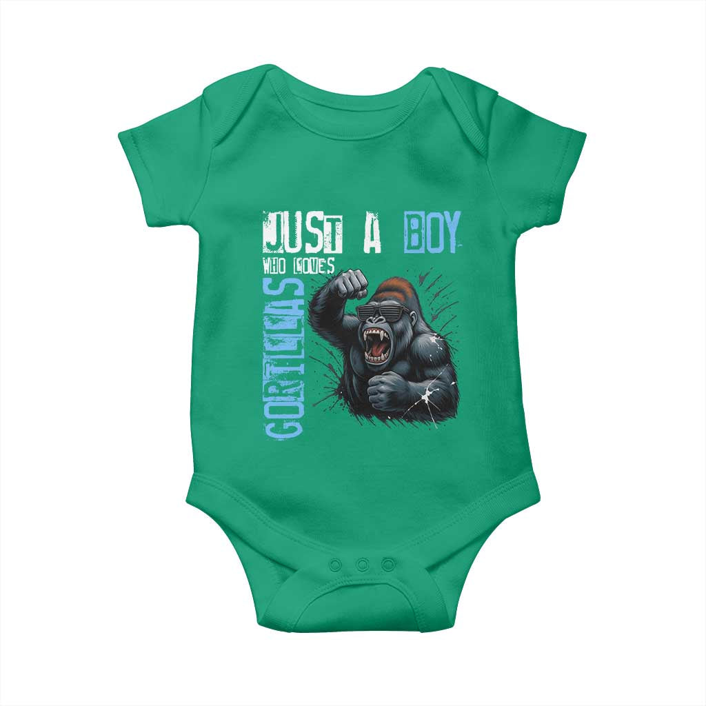 Just A Boy Who Loves Gorillas Baby Onesie Gorilla Lover Gift - Wonder Print Shop