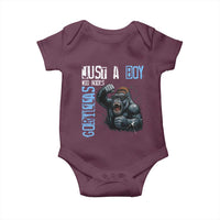 Just A Boy Who Loves Gorillas Baby Onesie Gorilla Lover Gift - Wonder Print Shop