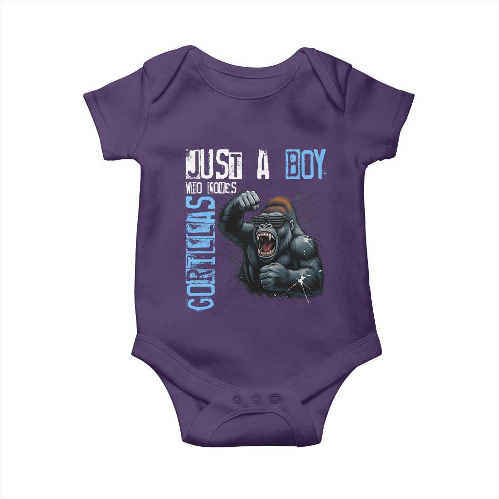 Just A Boy Who Loves Gorillas Baby Onesie Gorilla Lover Gift - Wonder Print Shop