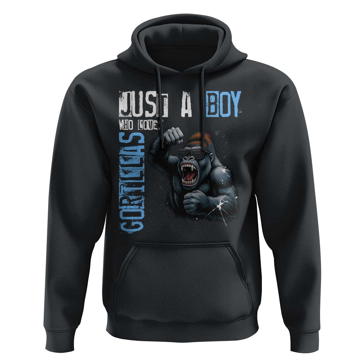 Just A Boy Who Loves Gorillas Hoodie Gorilla Lover Gift - Wonder Print Shop