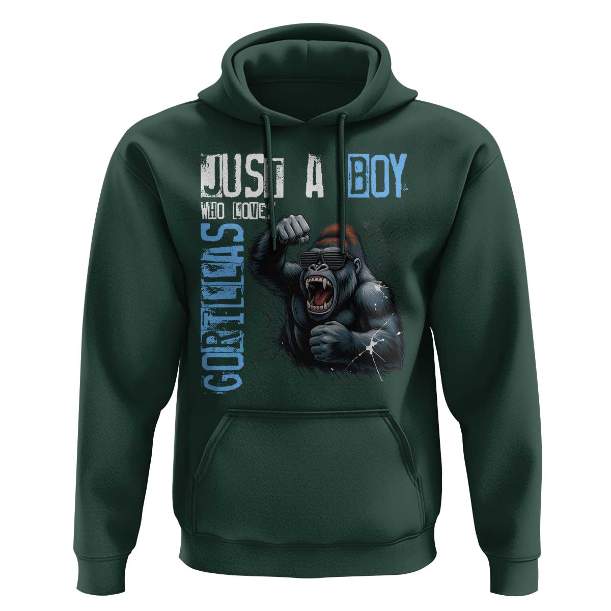 Just A Boy Who Loves Gorillas Hoodie Gorilla Lover Gift - Wonder Print Shop