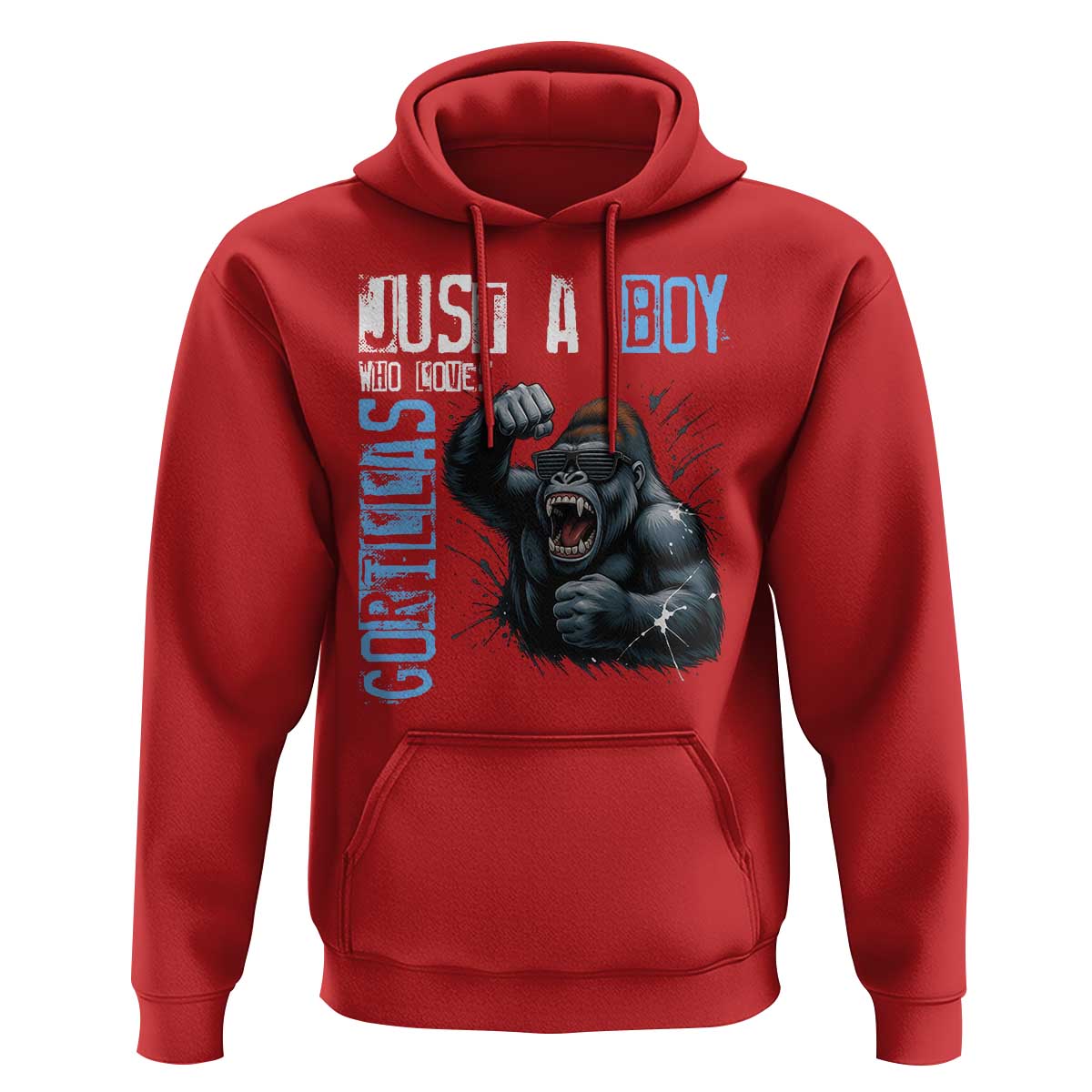 Just A Boy Who Loves Gorillas Hoodie Gorilla Lover Gift - Wonder Print Shop