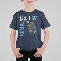 Just A Boy Who Loves Gorillas T Shirt For Kid Gorilla Lover Gift - Wonder Print Shop