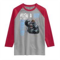 Just A Boy Who Loves Gorillas Raglan Shirt Gorilla Lover Gift - Wonder Print Shop