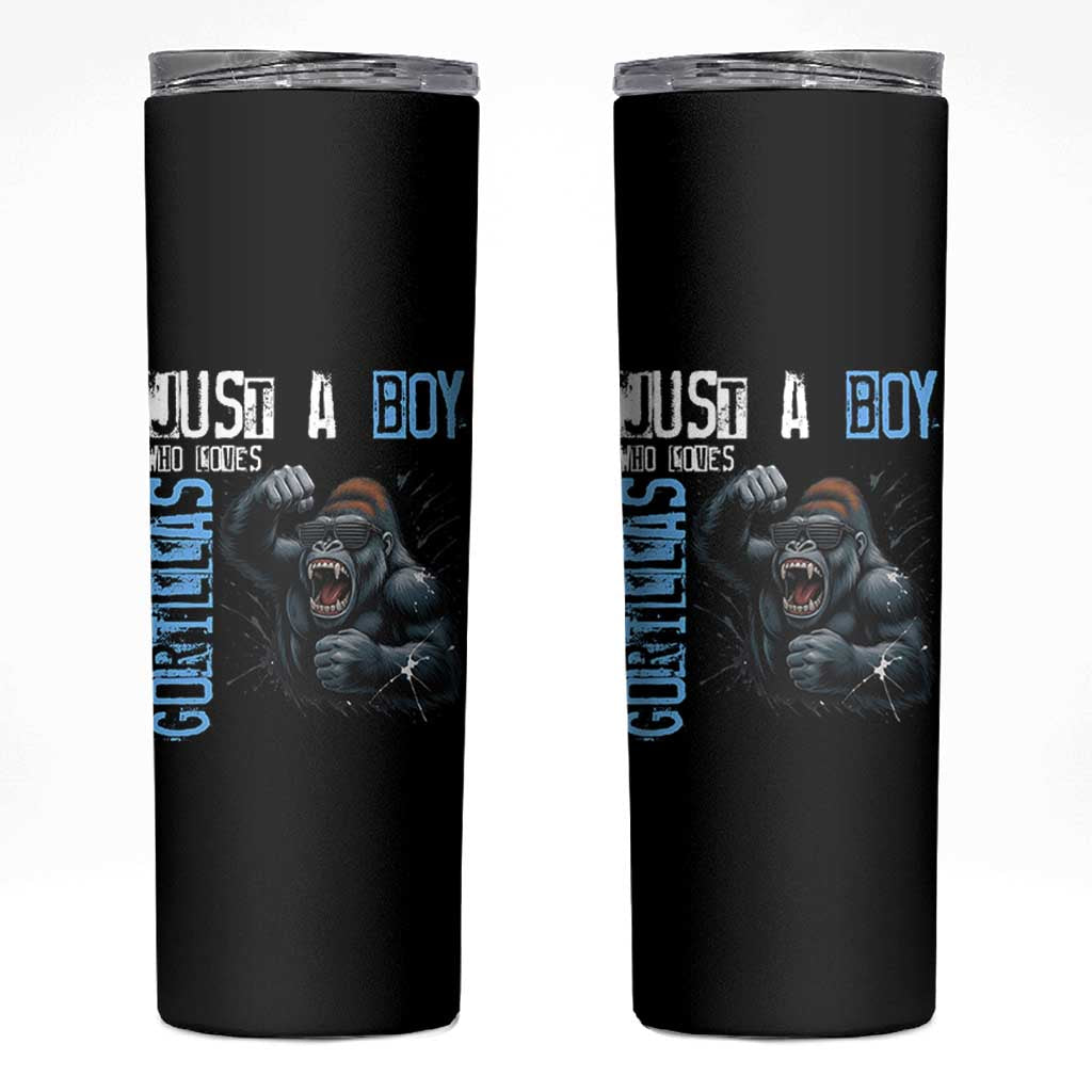 Just A Boy Who Loves Gorillas Skinny Tumbler Gorilla Lover Gift