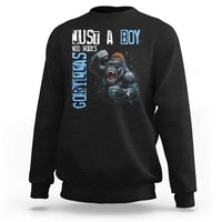 Just A Boy Who Loves Gorillas Sweatshirt Gorilla Lover Gift - Wonder Print Shop