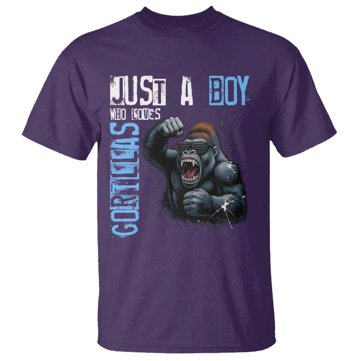 Just A Boy Who Loves Gorillas T Shirt Gorilla Lover Gift - Wonder Print Shop